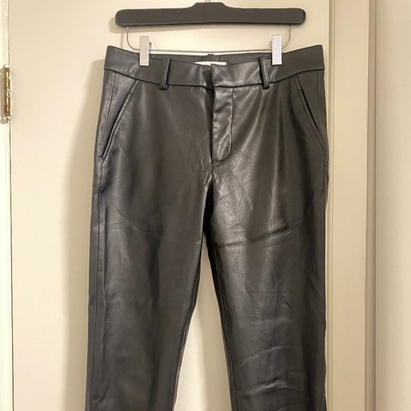ZARA Vegan Leather Trousers – Black - Picture 1 of 1